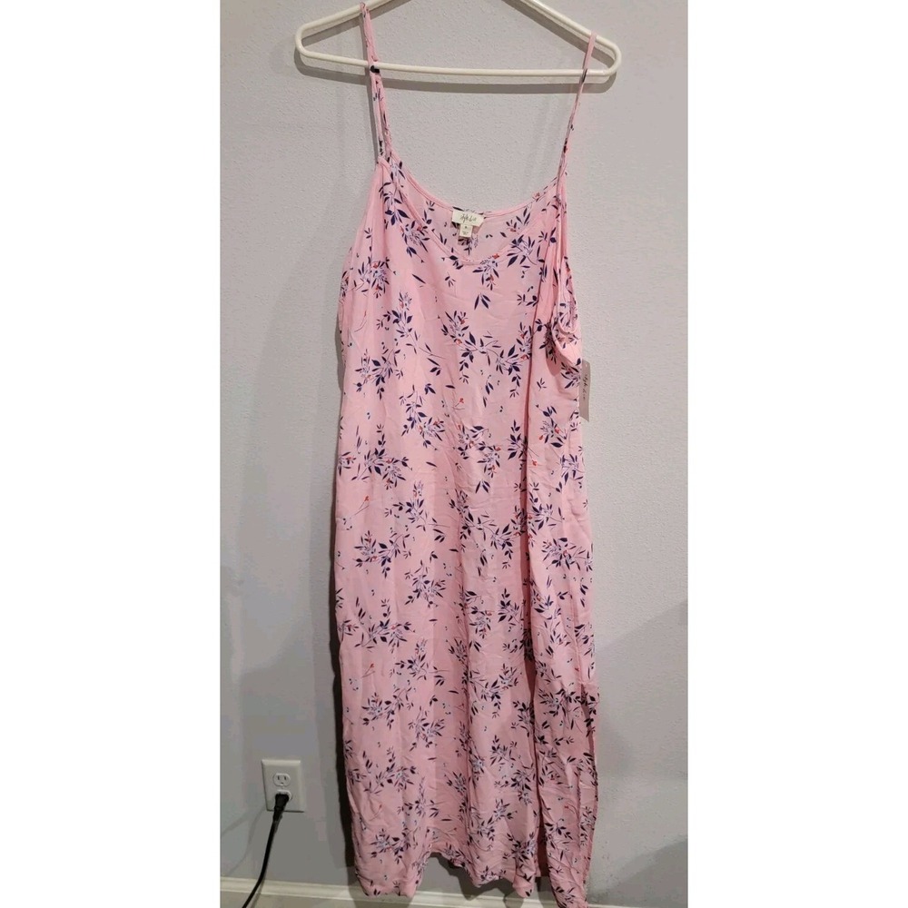 Style & Co Sleeveless Maxi Dress Pink Floral Print Size XL‎ New With Tags